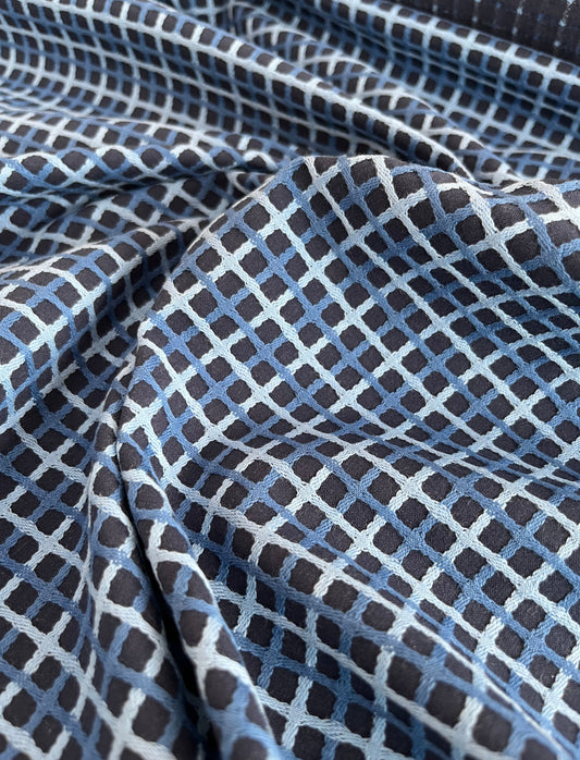 Algodão textura quadriculada Azul - R$ 69,90 metro