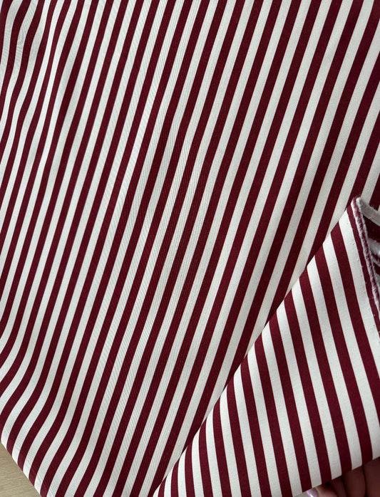 Tencel Estampado Listrado Vinho - R$ 49,90/metro