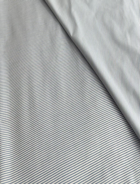 Tricoline Mista Listrada Fio tinto Azul bebê- R$ 39,90/metro