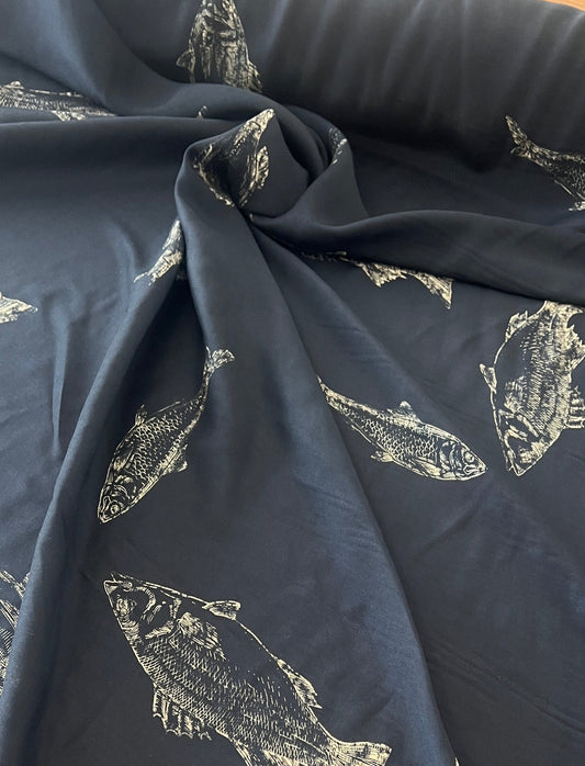 Atenção ! Pré venda! Viscose Estampada Peixes- R$ 59,90/ metro