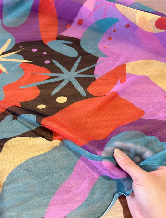 Voal de Seda Estampada - R$ 49,90/metro.