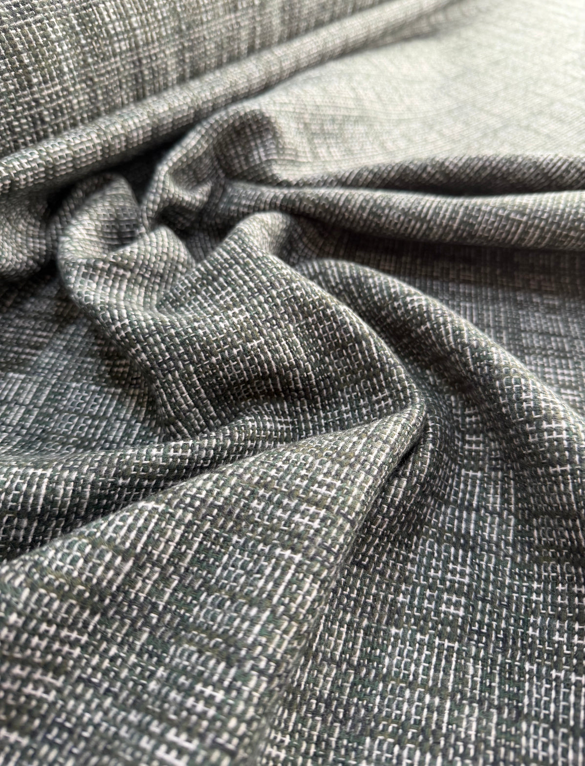 Tweed 100% Algodão Verde Outono