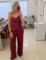 Kit conjunto regata Helena e calça Perséfone Linho Puro Amarelo Manteiga