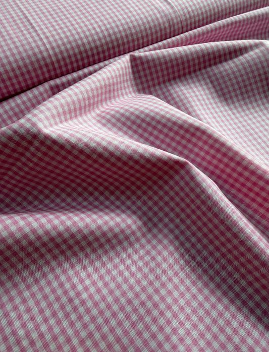 Tricoline camisaria 100% algodão egípicio Vichy Rosa - R$ 59,90