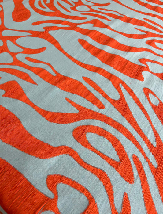 Jacquard Franjas Azul com Coral - R$ 129,90/metro