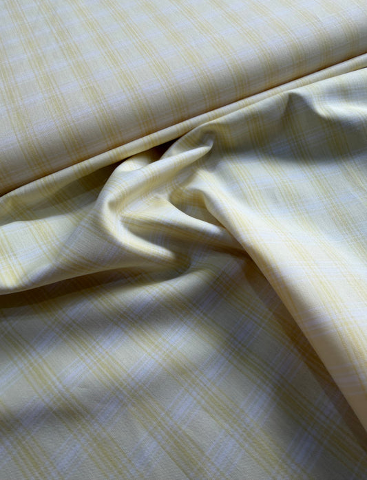 Tricoline camisaria 100% algodão egípicio Xadrez amarelo/branco- R$ 59,90