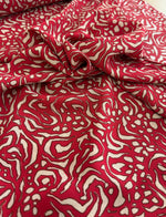 Crepe de viscose Estampado vermelho e creme