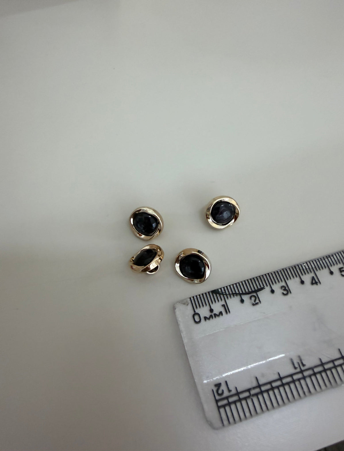 Botão com Pé  Azul noite com dourado - R$ 0,30 unidade