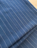 Algodão maquinetado com Linho e viscose Azul Marinho Risca de Giz