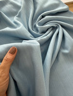 Algodão maquinetado com Linho e viscose Azul bebê