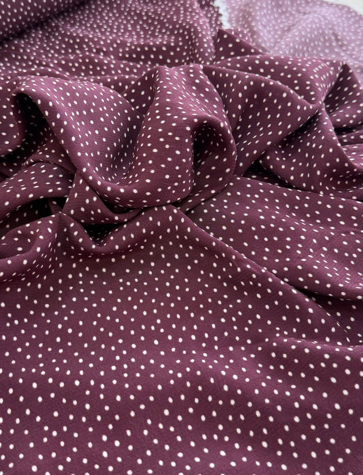 Crepe de viscose Estampado Berinjela poá