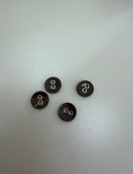Botão 2 furos café- R$ 0,25 unidade