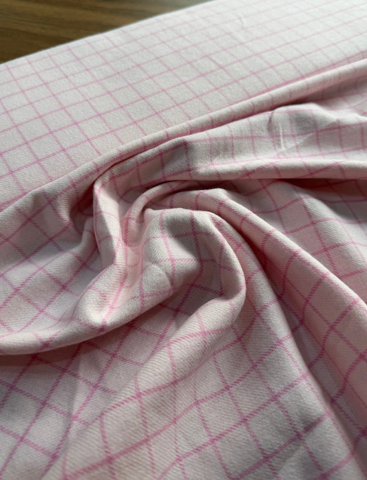 Flanela leve Xadrez Rosa - R$ 59,90/metro