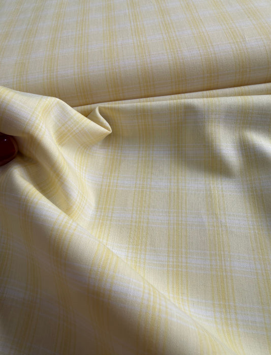 Tricoline camisaria 100% algodão egípicio Xadrez amarelo/branco- R$ 59,90