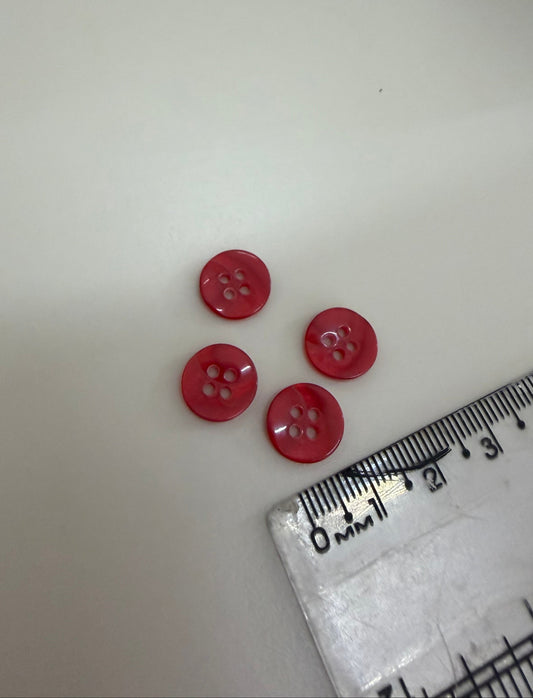 Botão 4 furos Vermelho - R$ 0,25 unidade