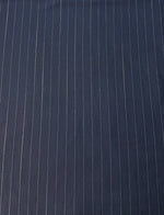 Algodão maquinetado com Linho e viscose Azul Marinho Risca de Giz