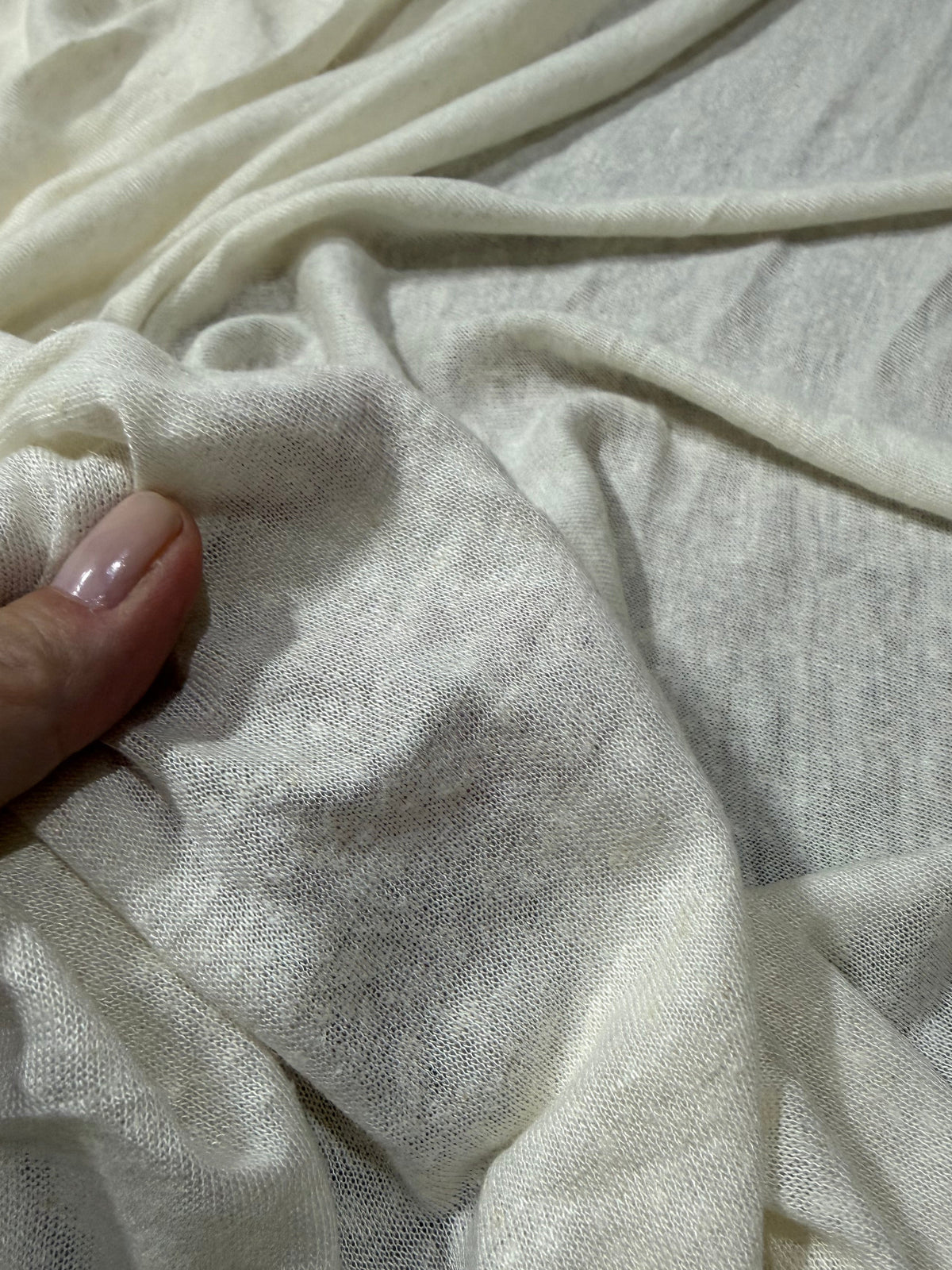 Malha podrinha de viscose com linho off white