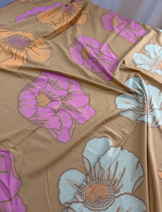 Jacquard de viscose floral corte único de 2,20 metros