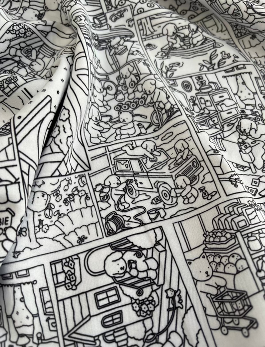 Malha para Pijama Desenhos de colorir - R$ 29,90/metro