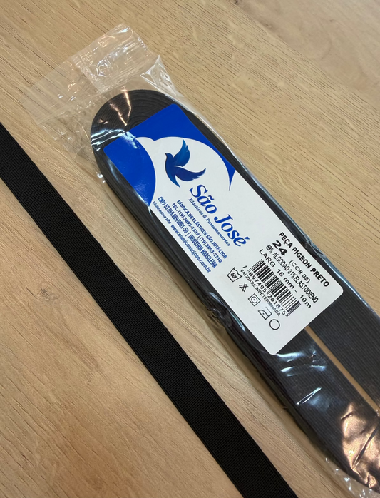 Elástico São José 16mm preto