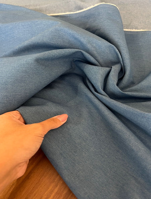 Chambray jeans Claro de algodão- R$ 49,90/metro